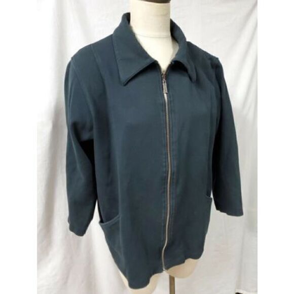 Elisabeth by Liz Claiborne Black Jacket Size 1 1X Full Zip Front Pocke… - Picture 2 of 9